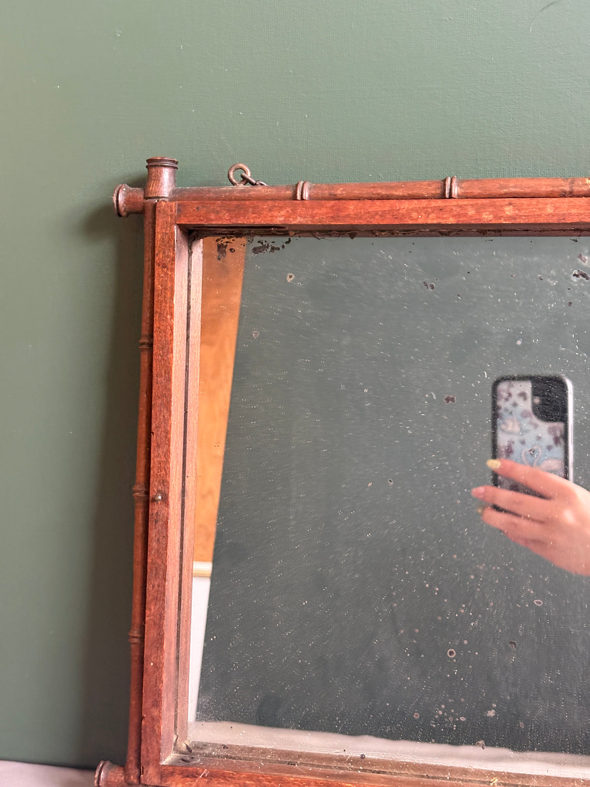 Antique Faux Bamboo Wood Mirror - Collector & Curator