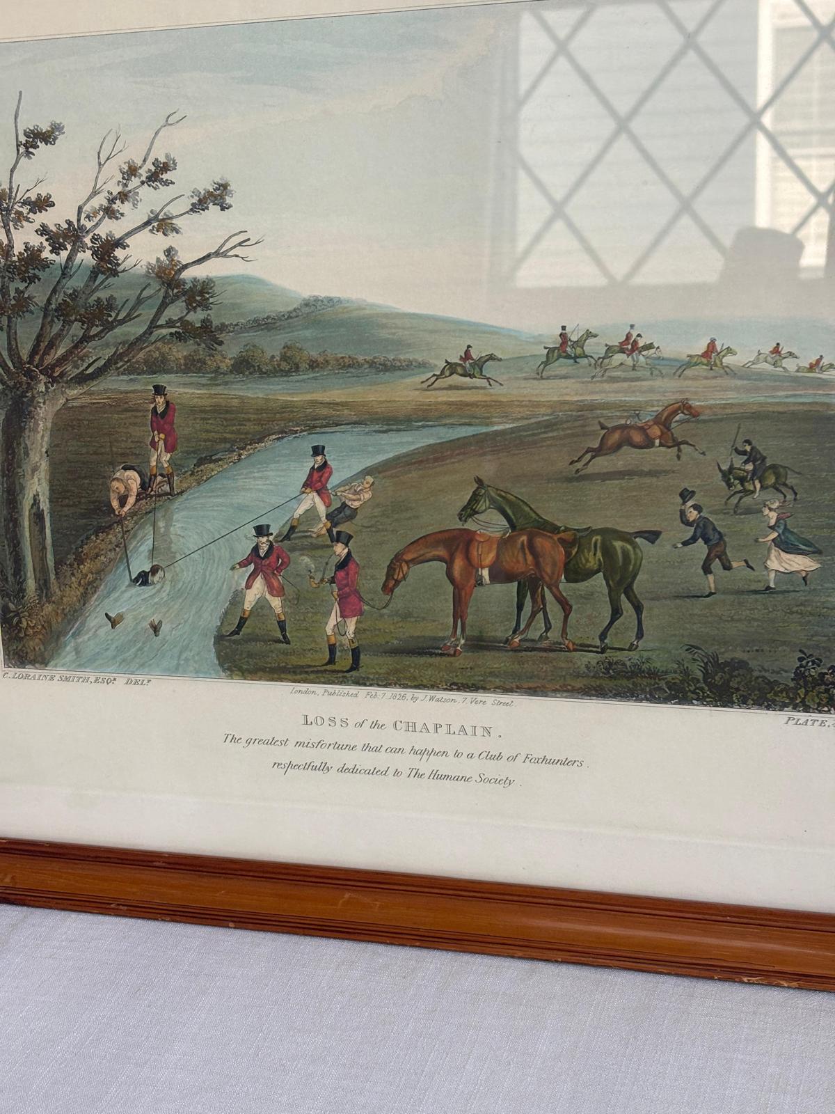 Antique Hand Colored Aquatint Restrike "Loss of the Chaplain" - Collector & Curator