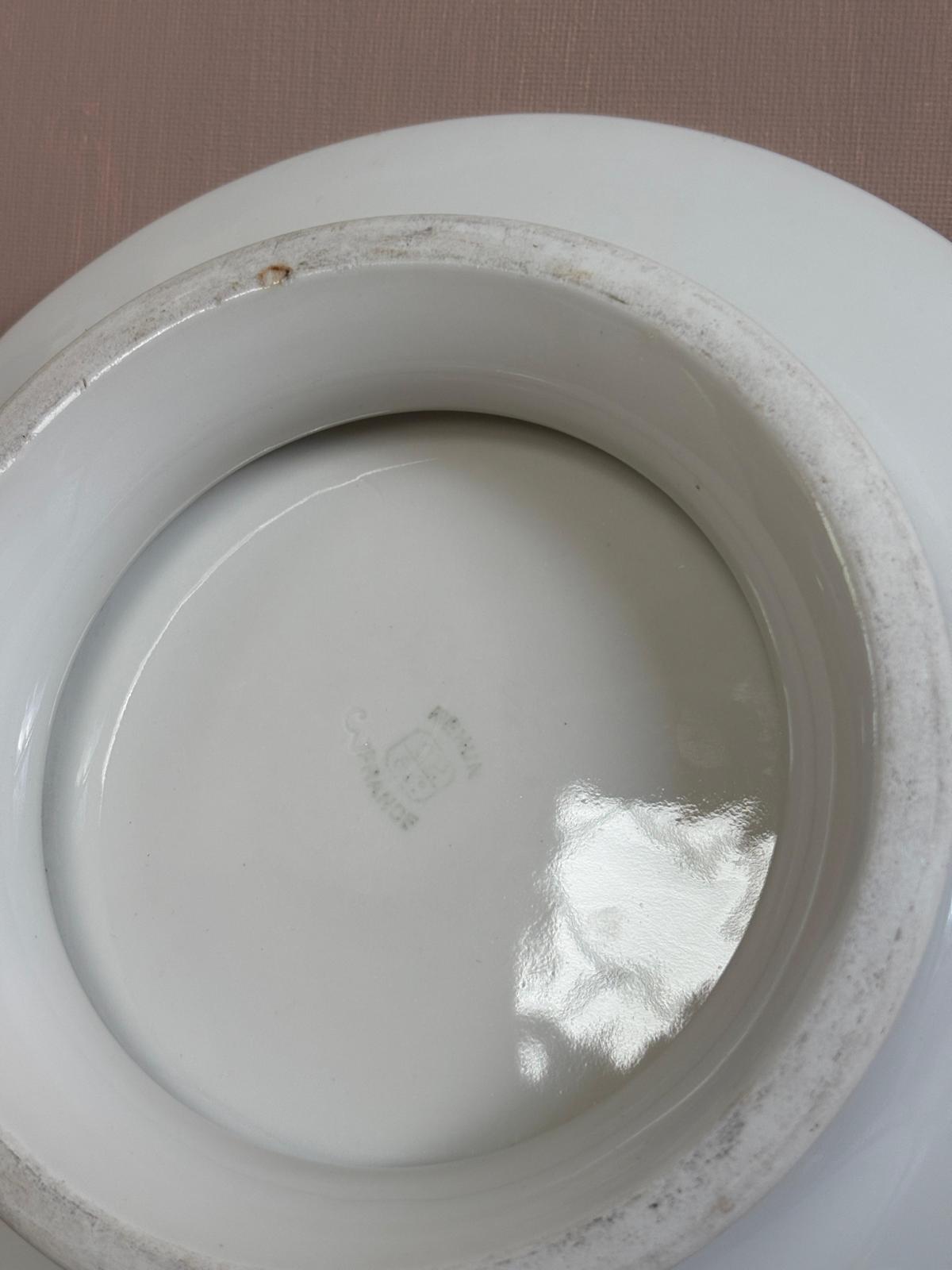 Vintage Mehun Hotel Beau Rivage French Porcelain Footed Plate - Collector & Curator