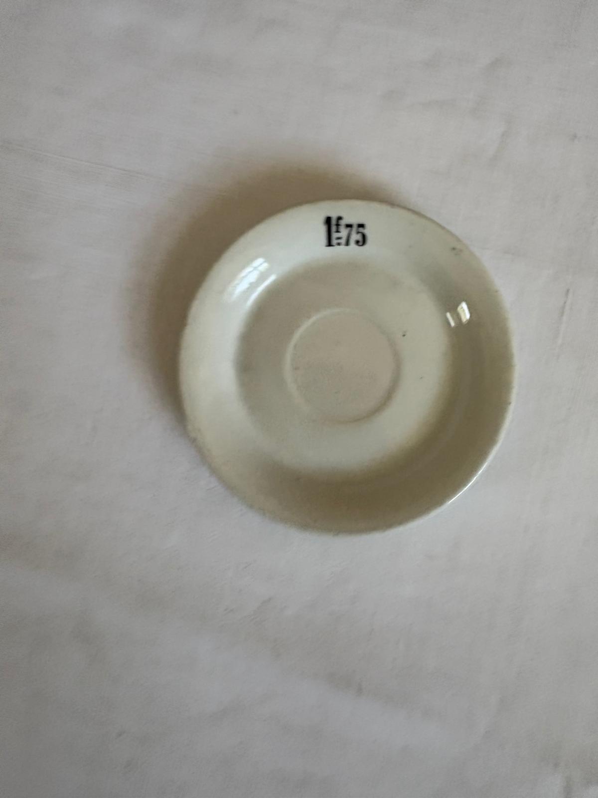 Antique French Absinthe Saucer 1F75 Bistro Coaster - Collector & Curator