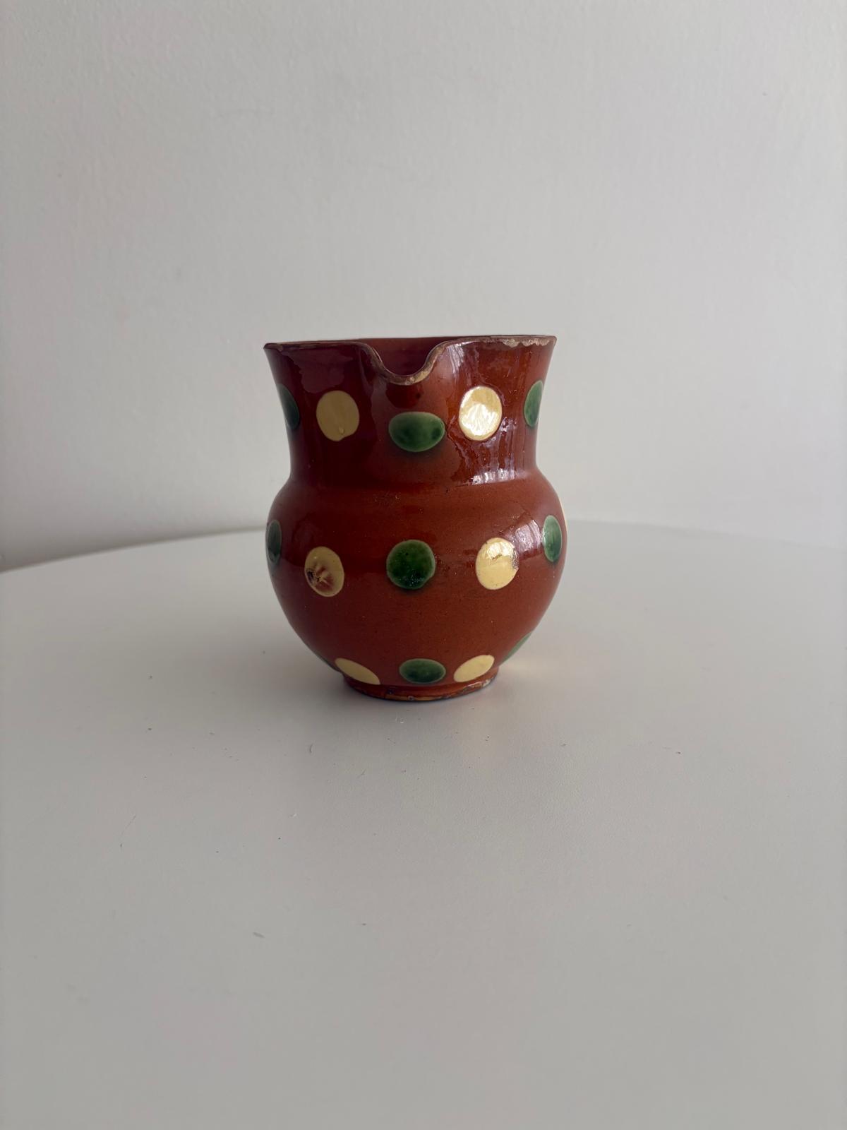 Cream and Green Polka Dot Poterie Savoyard - Collector & Curator