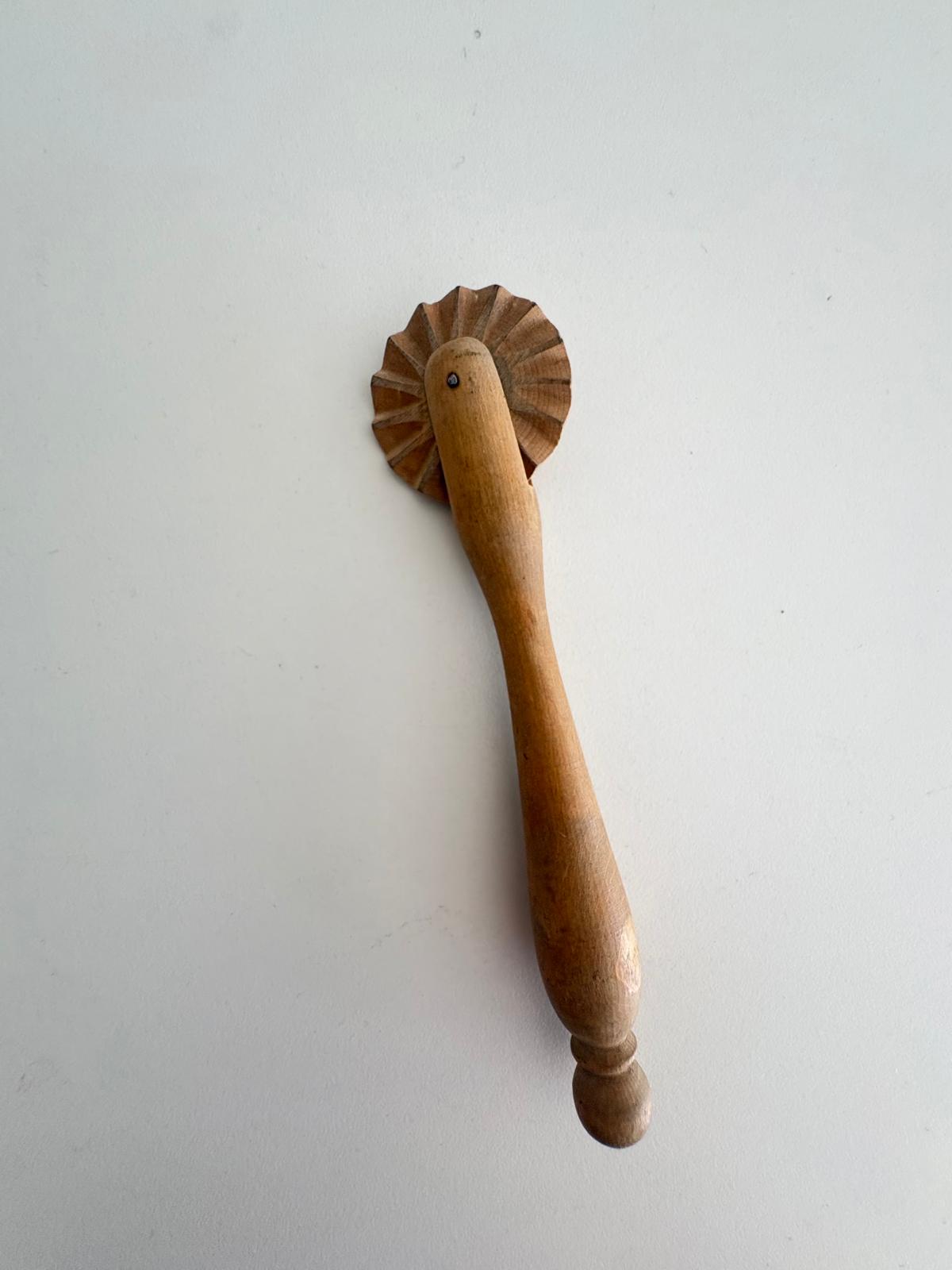 Vintage French Wooden Pastry Wheel - Collector & Curator