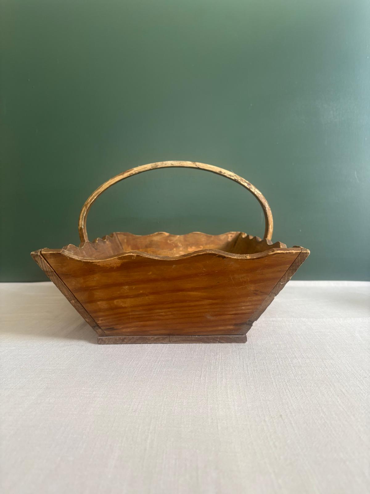 Scalloped French Wooden Basket