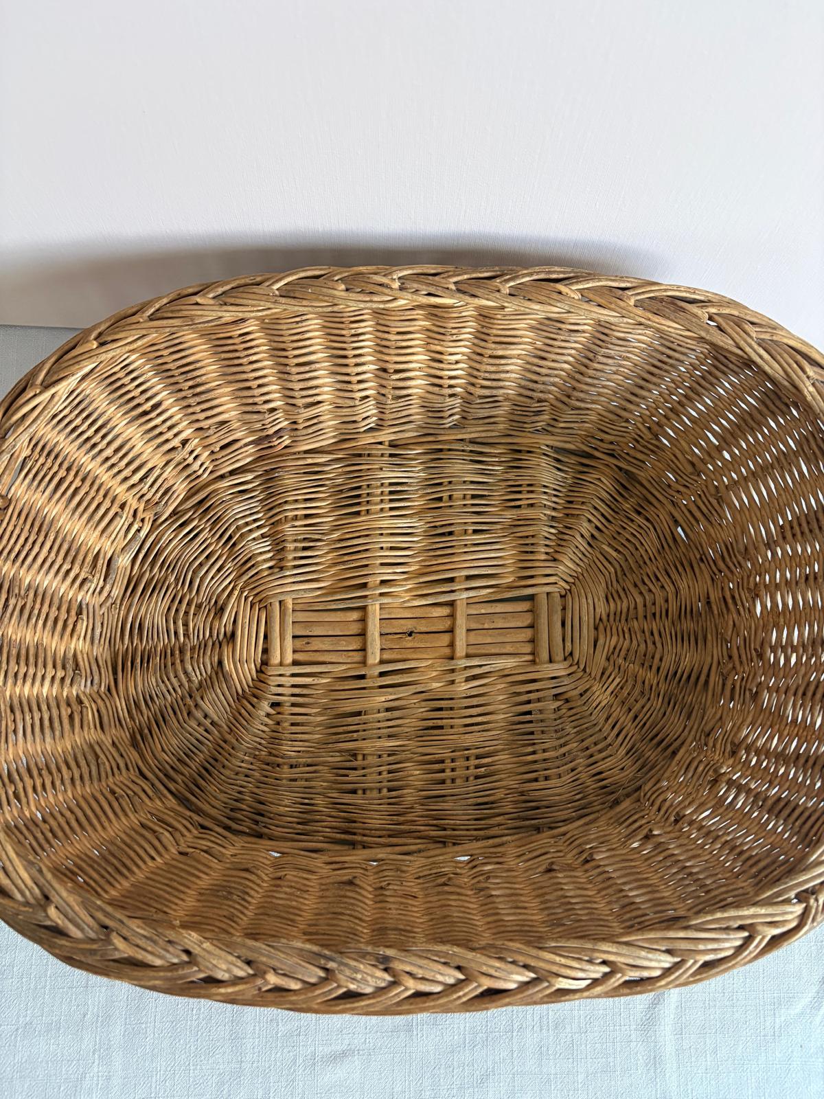 Vintage French Wicker Market Basket