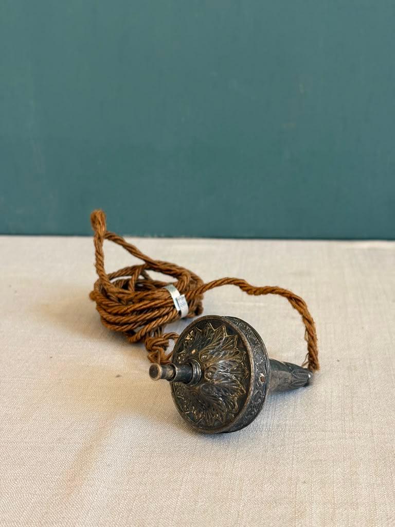 Antique French Silvered Servant Call Bell Push
