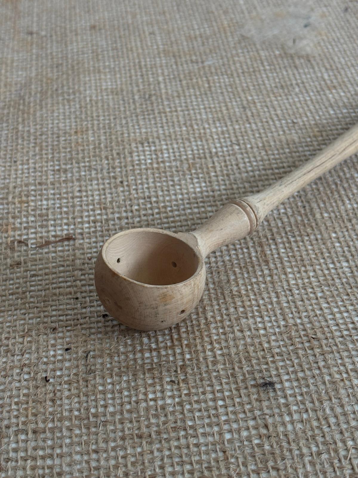 Vintage French Wood Olive Spoon "I" - Collector & Curator