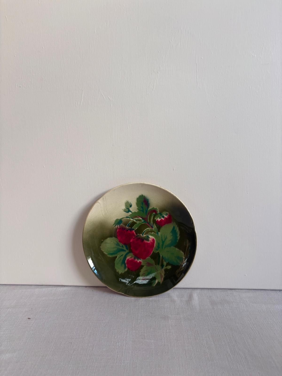 Antique French Gien Strawberry Plate No. 126