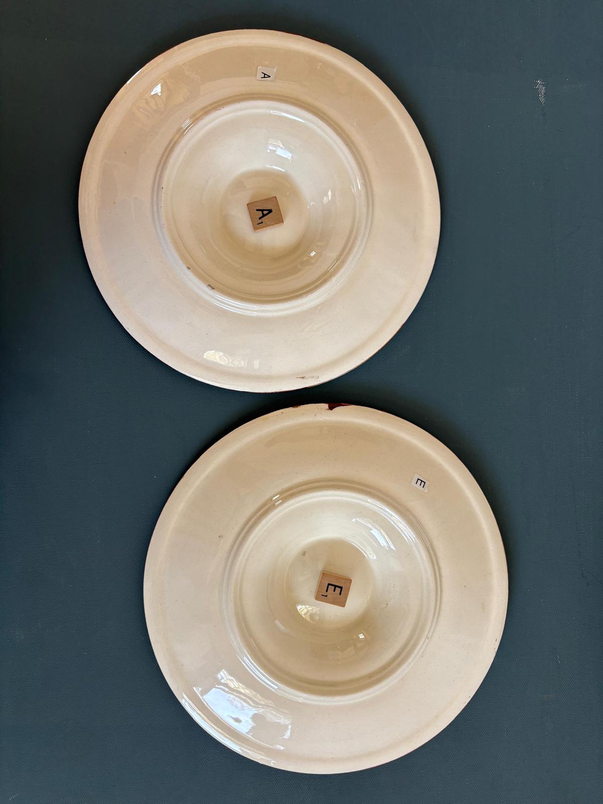 French Longchamp Oyster Plate "A" and "E"