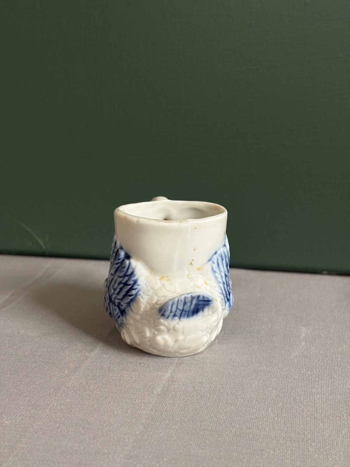 Vintage French Blue & White Porcelain Swan Salt Cellar - Collector & Curator