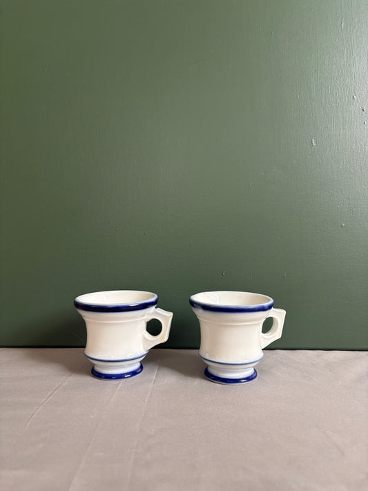 Antique French Brûlot  Bistro Coffee Cup "A" & "B"