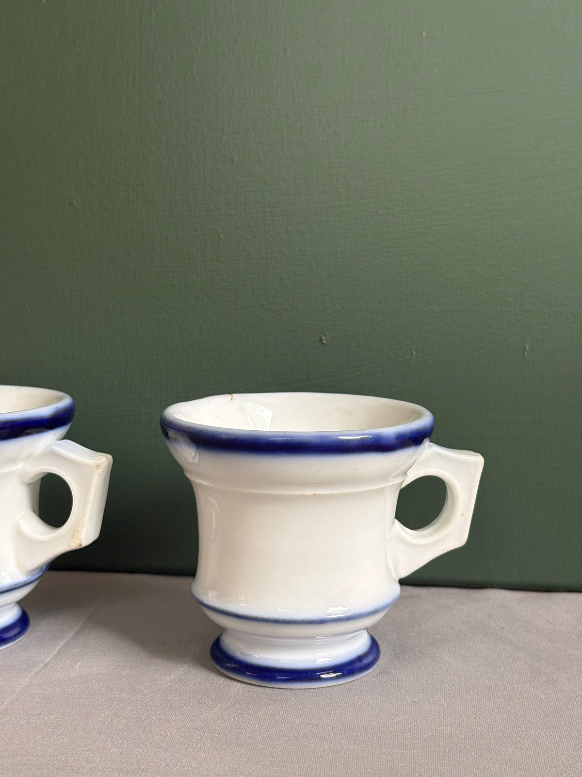 Antique French Brûlot  Bistro Coffee Cup "A" & "B"