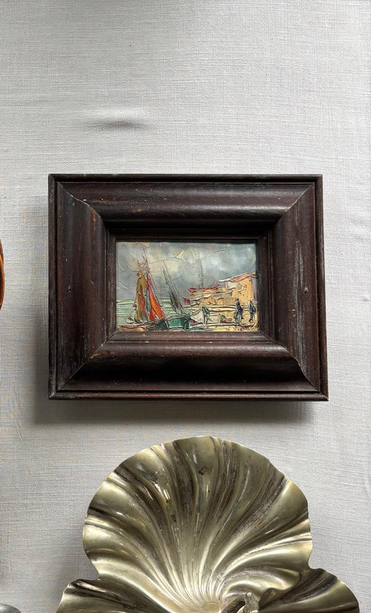 French Sailboat Artwork in Thick frame - Collector & Curator