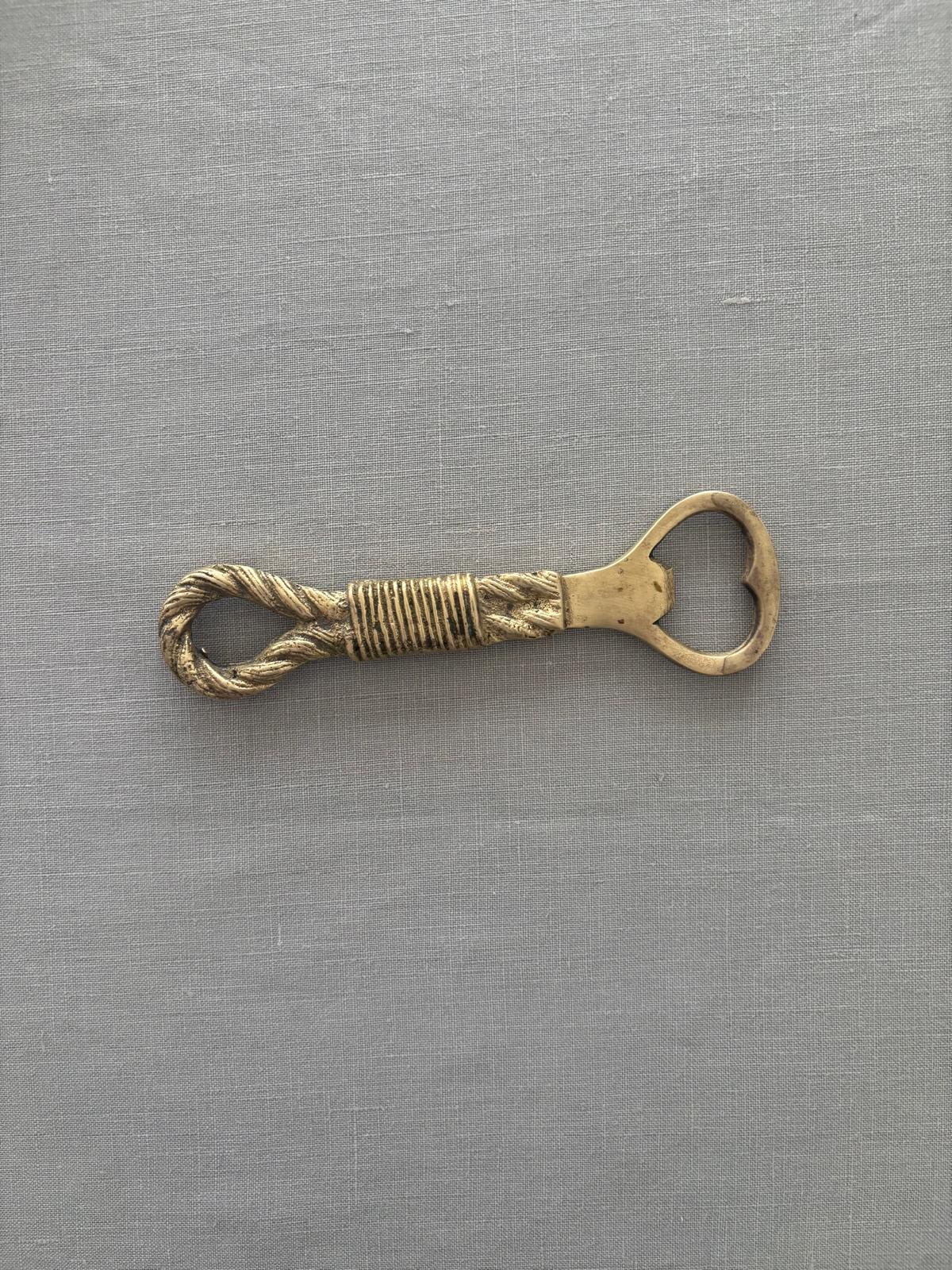 Vintage Brass Rope Bottle Opener - Collector & Curator