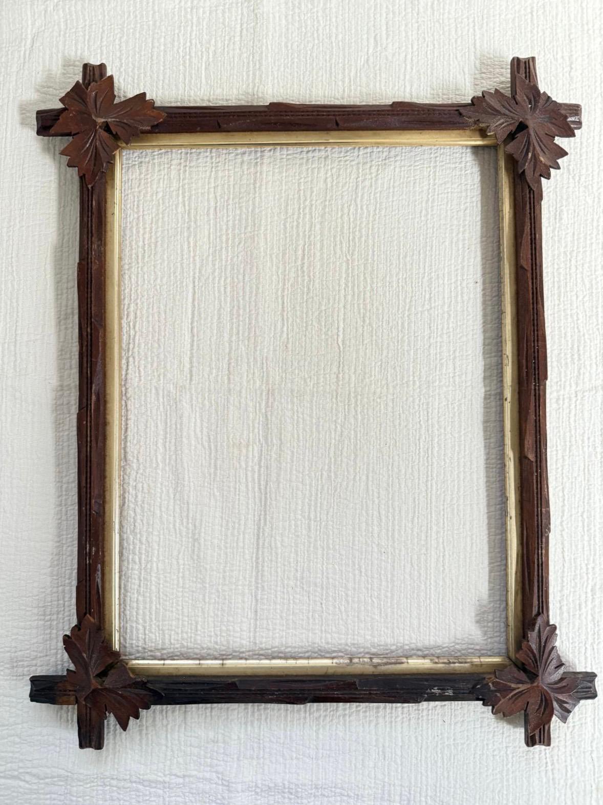 Antique Tramp Art Wooden Frame