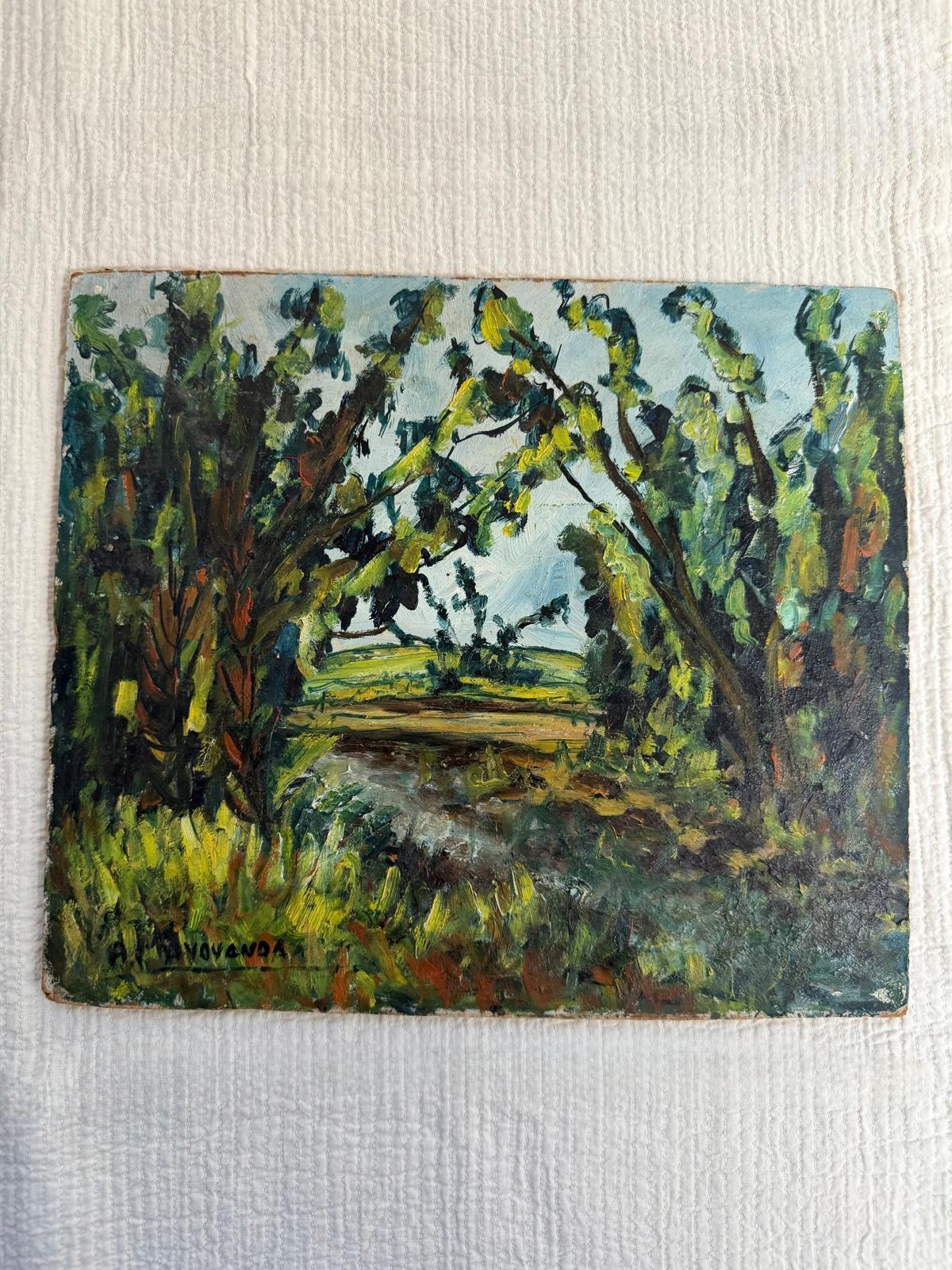 Vintage Woodland Landscape Painting - Collector & Curator