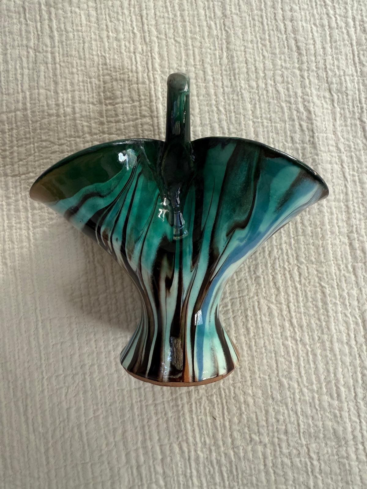 Vintage French Marbled Glaze Vase - Collector & Curator