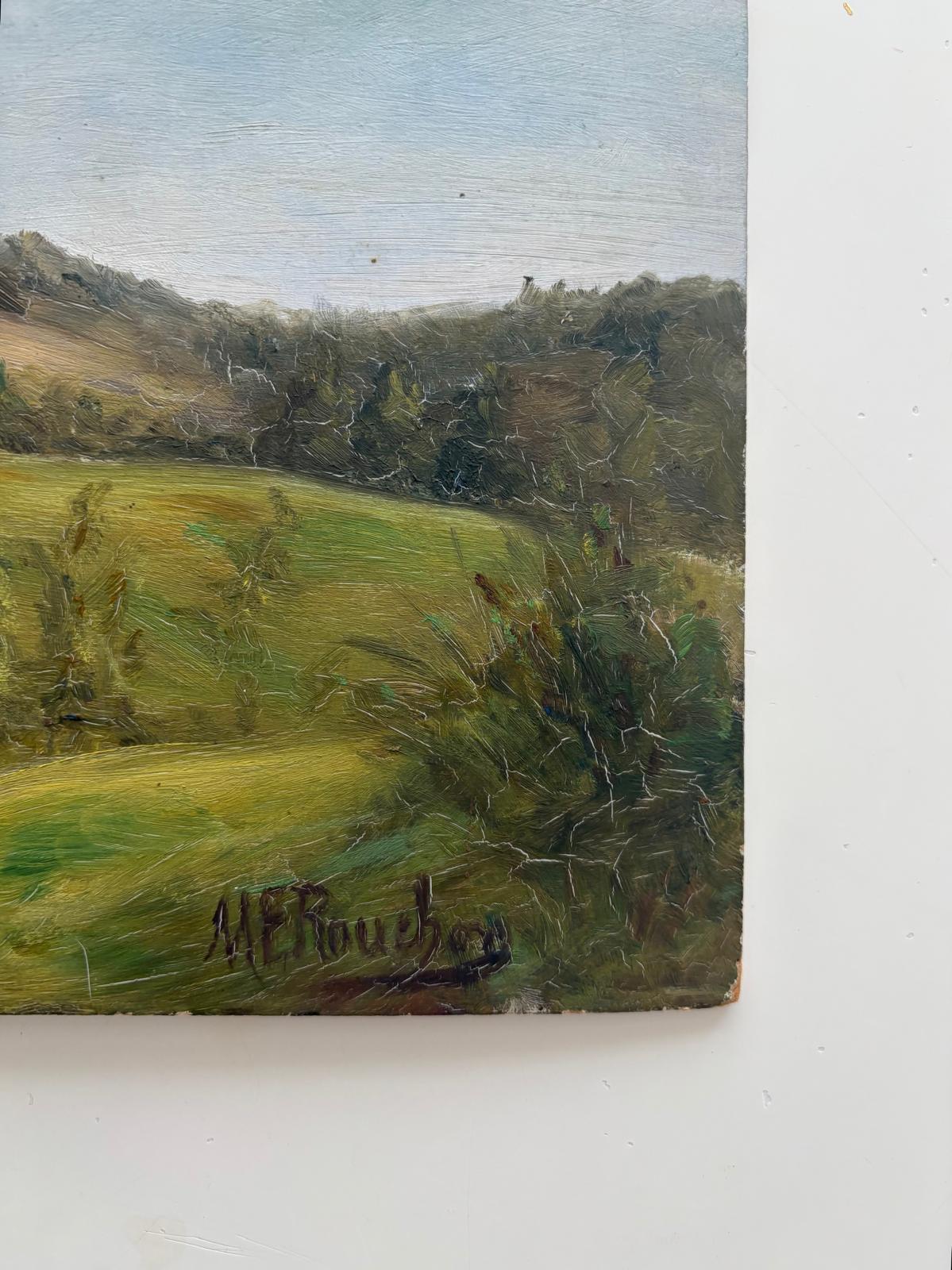 Paysage champêtre ancien sur panneau, signé A. Frouchy - Collector & Curator