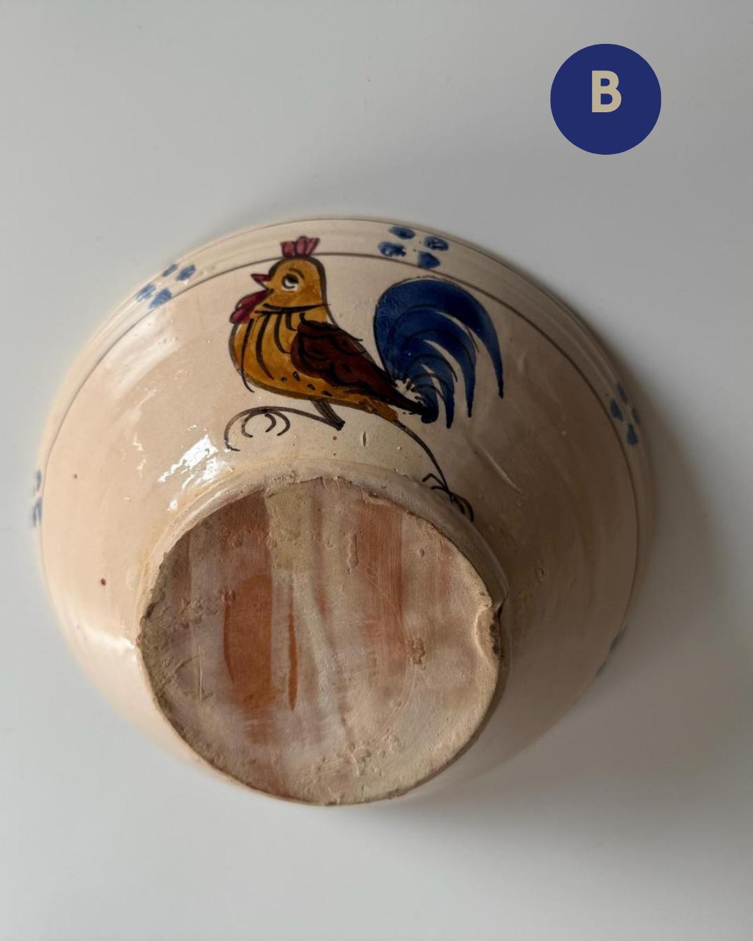 Italian Terracotta Rooster Service Pieces