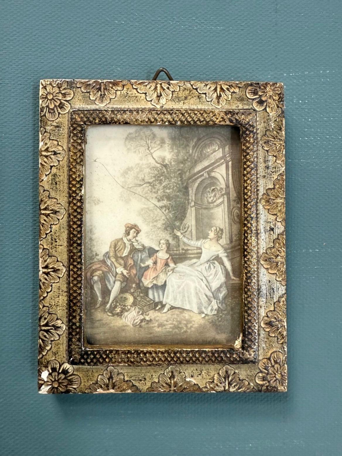 Small Vintage Italian Florentine Gilt Frame