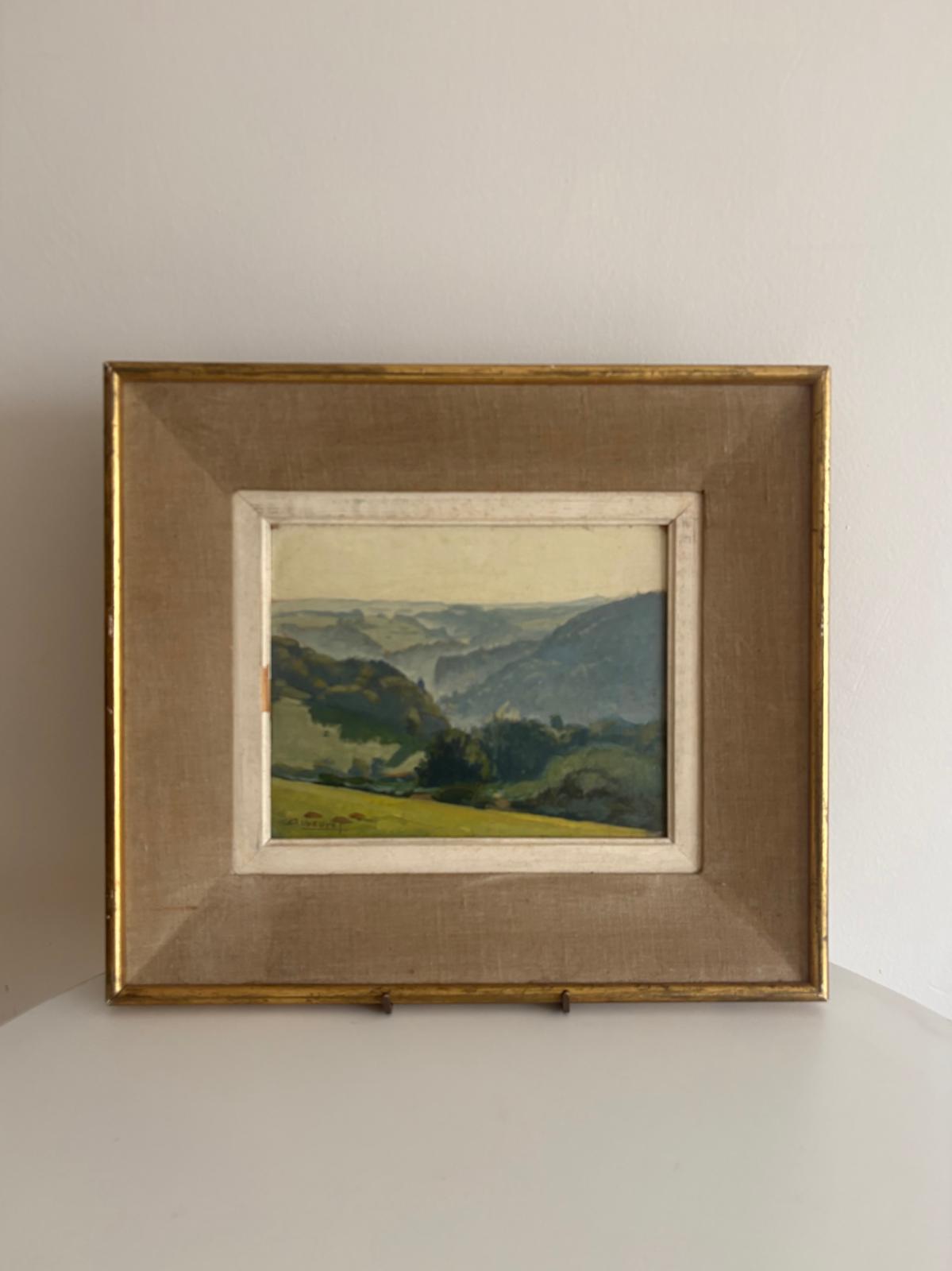 André Beuret Signed Oil on Board Landscape (French School, c. 1900) - Collector & Curator