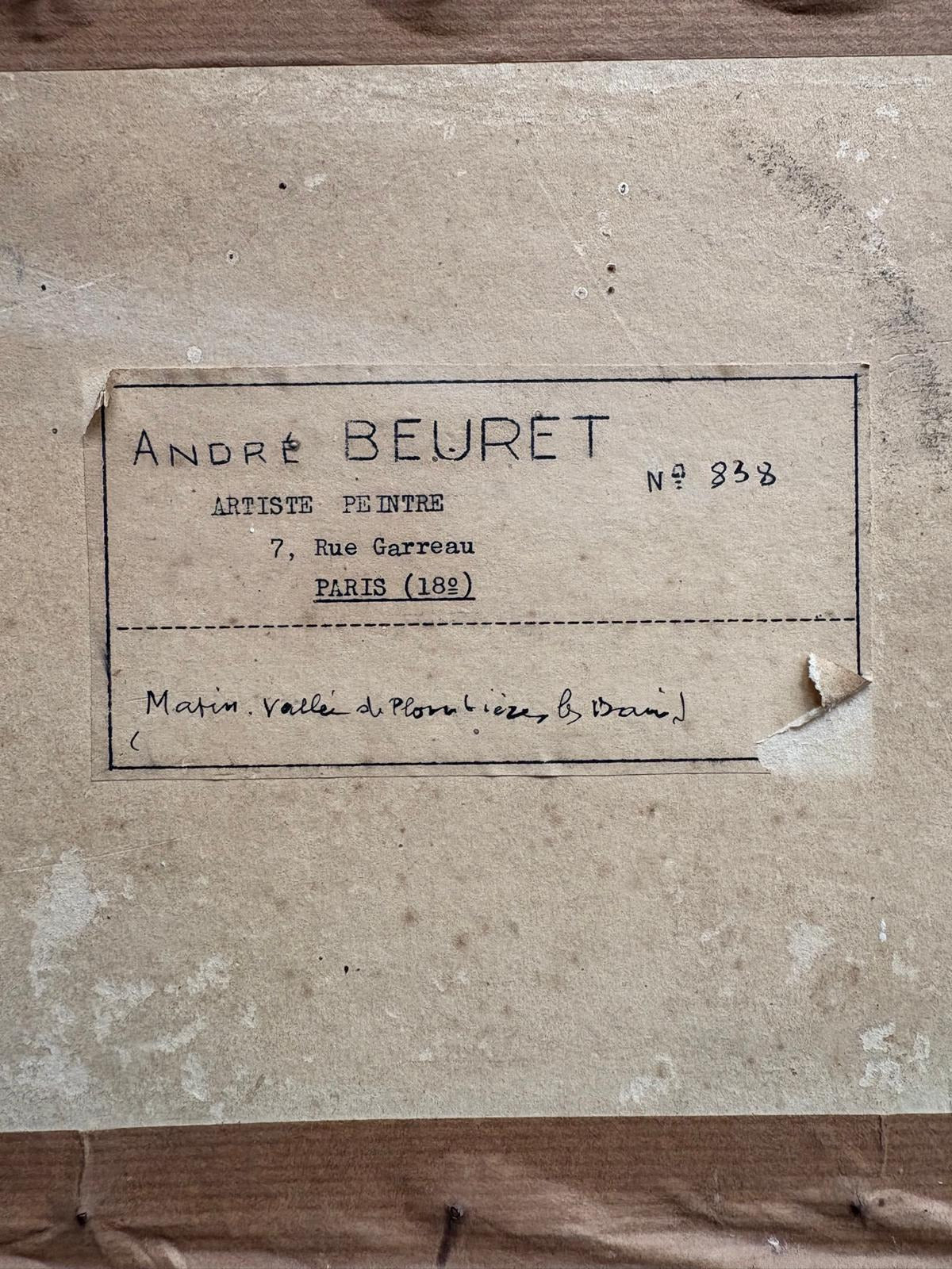 André Beuret Signed Oil on Board Landscape (French School, c. 1900) - Collector & Curator