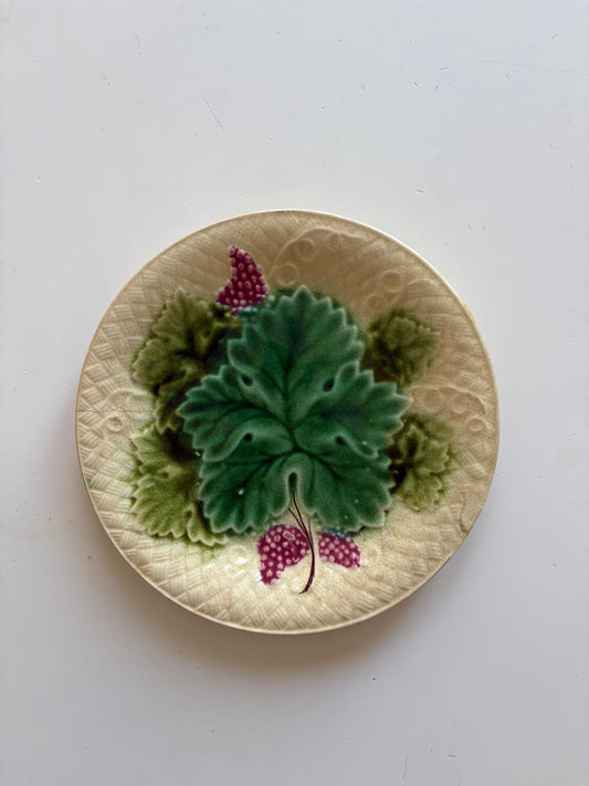 Antique French Majolica Raspberry Plate - Collector & Curator