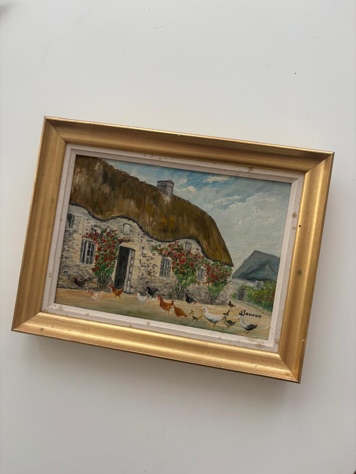 Thatched Stone Cottage with Hens & Ducks - Collector & Curator