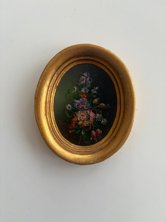 Oval Floral Miniature in Gilt Frame - Collector & Curator