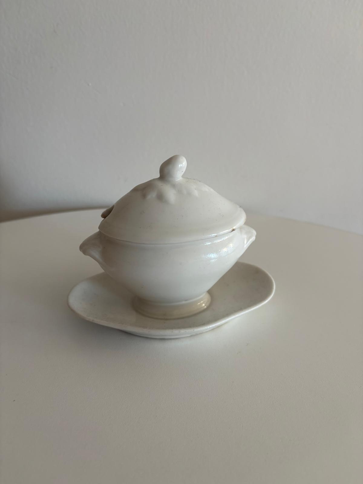 French Mustard Pot with Underplate - Collector & Curator