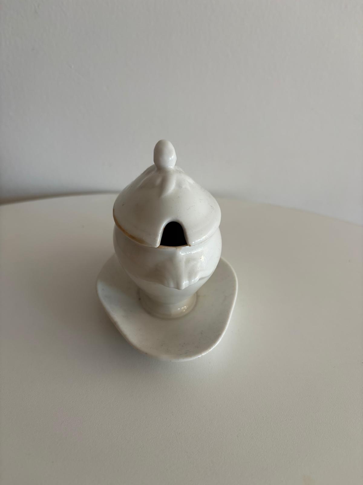 French Mustard Pot with Underplate - Collector & Curator