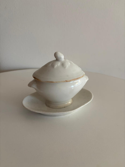 French Mustard Pot with Underplate - Collector & Curator