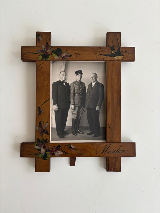 Antique French Hand Painted Wooden Frame Menton - Collector & Curator