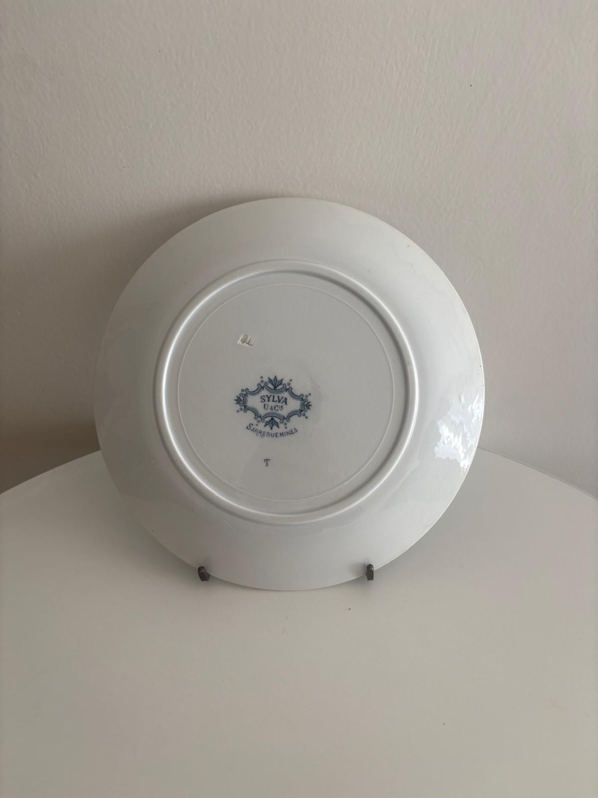 Antique Sarreguemines “Sylva”  Plate Blue Transferware Ducks "D" - Collector & Curator
