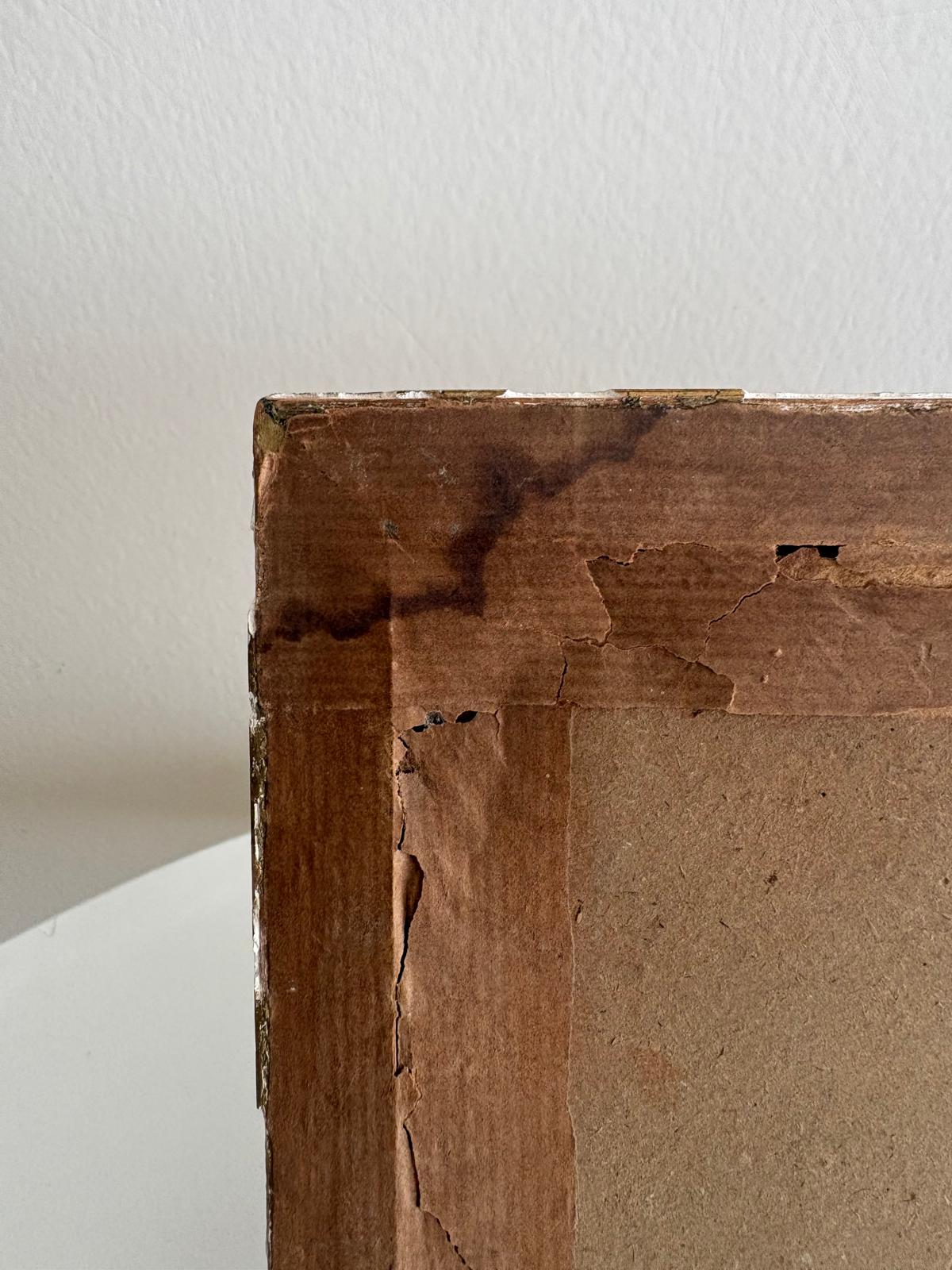 Antique French Landscape Oil Painting Gilt Frame Pastoral Scene