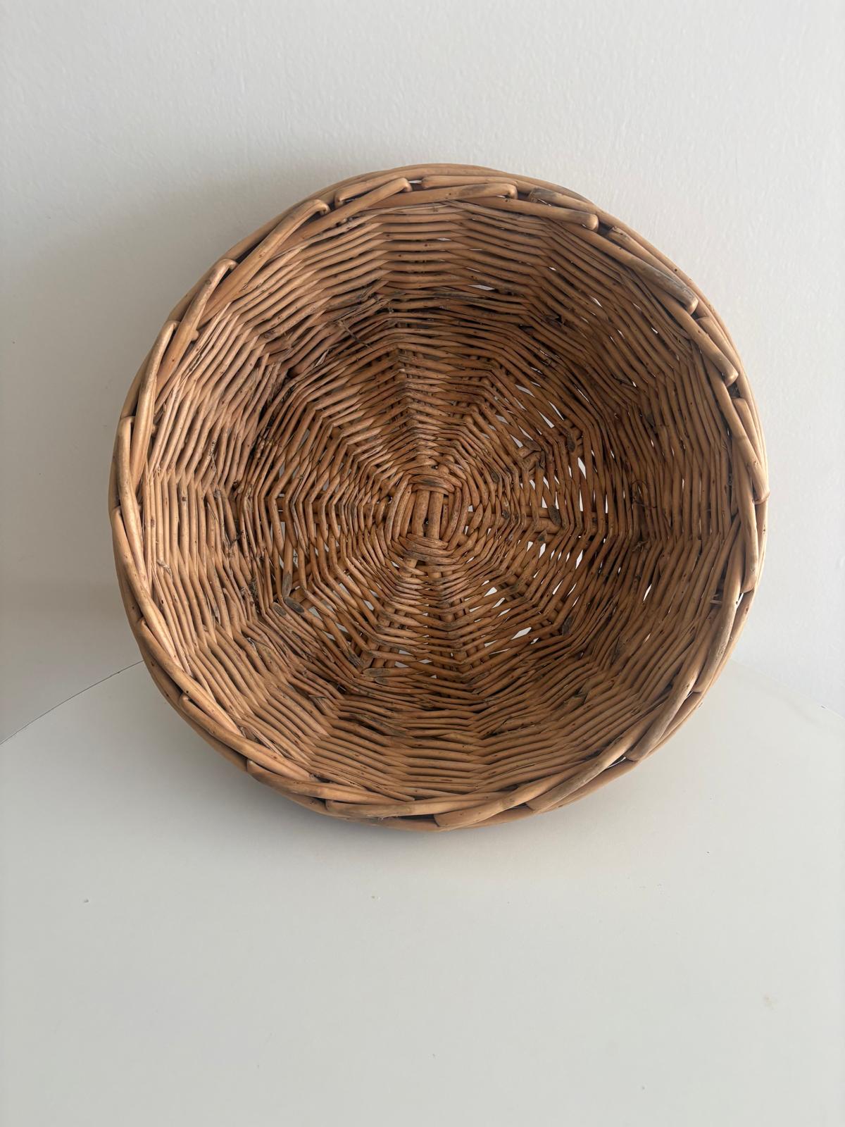 Two Vintage French Wicker Bread Basket - Collector & Curator