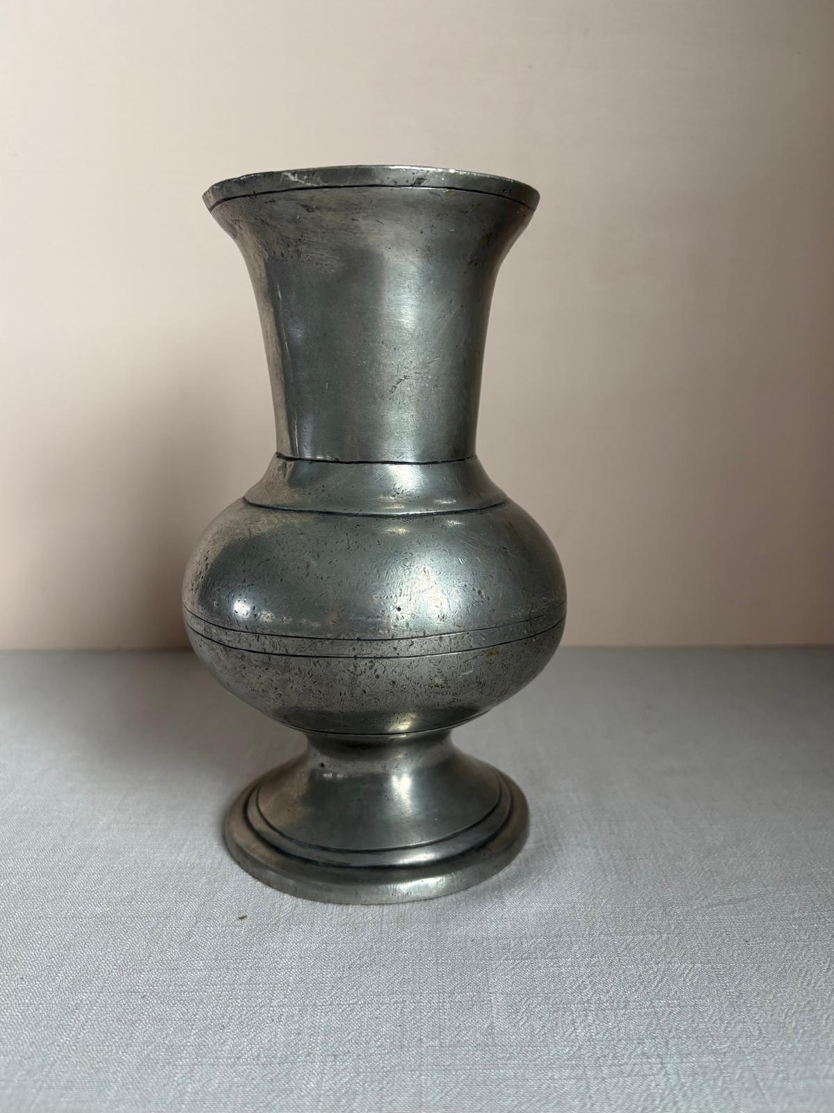 Vintage French Pewter Baluster Vase - Collector & Curator