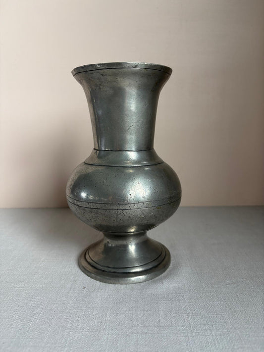 Vintage French Pewter Baluster Vase - Collector & Curator