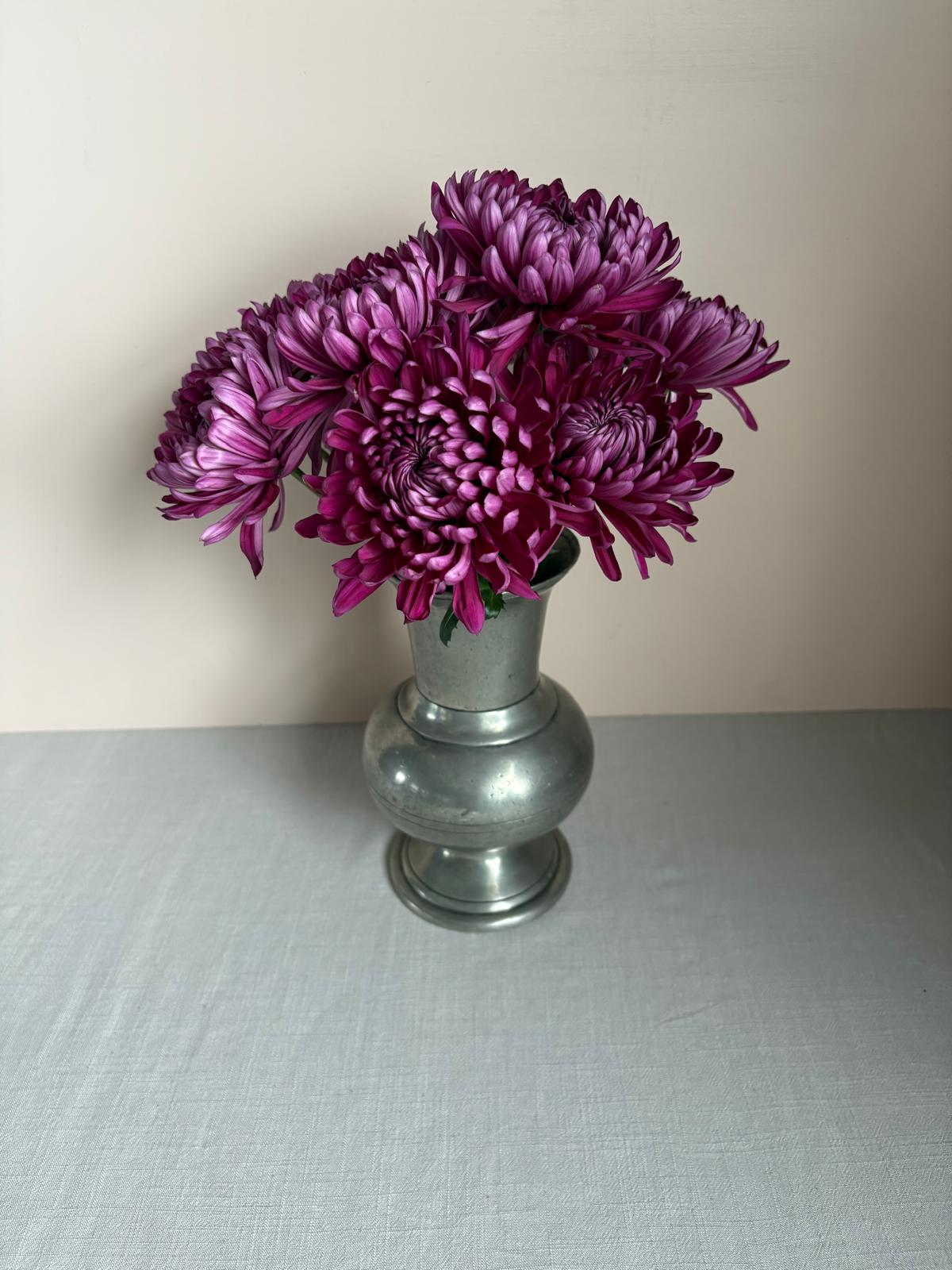 Vintage French Pewter Baluster Vase - Collector & Curator