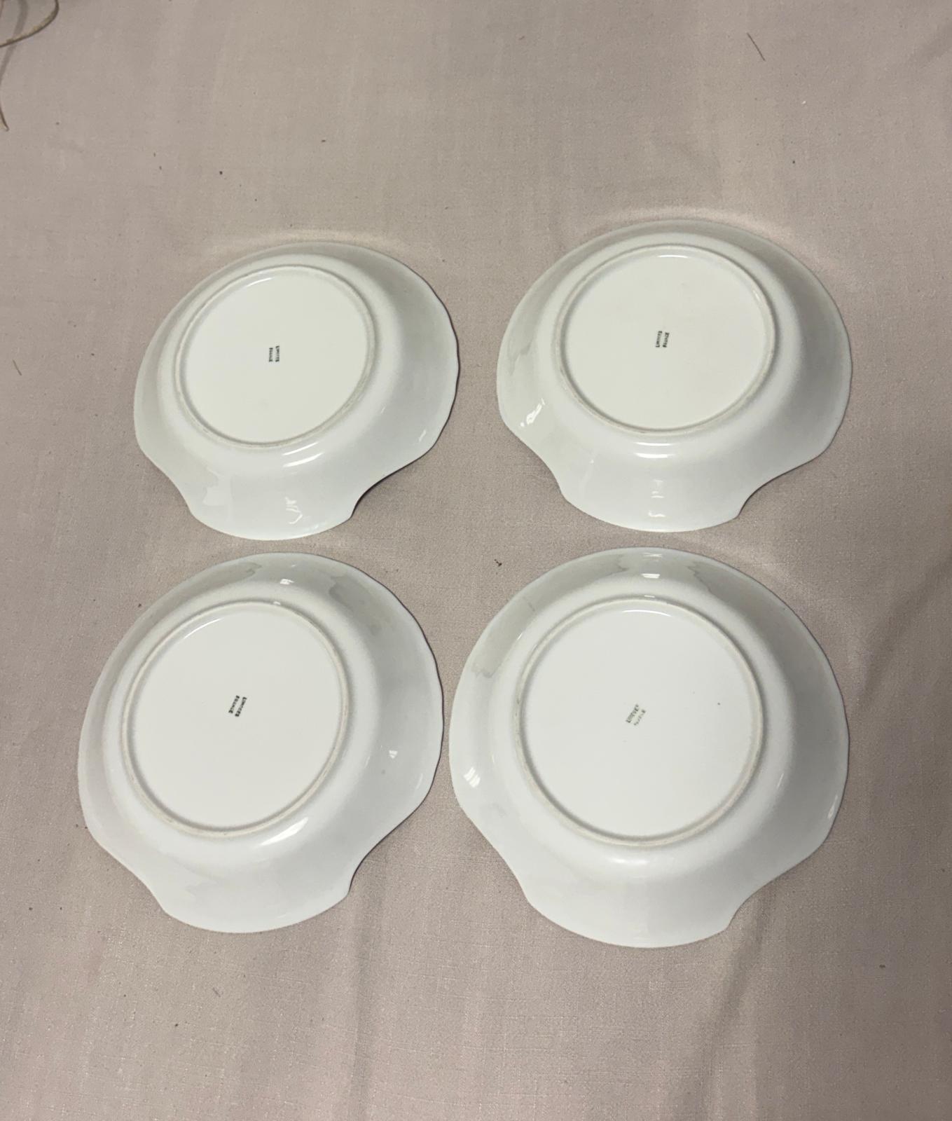 Set of 4 Limoges France White Porcelain Shell Dishes, Scallop Form Plates - Collector & Curator