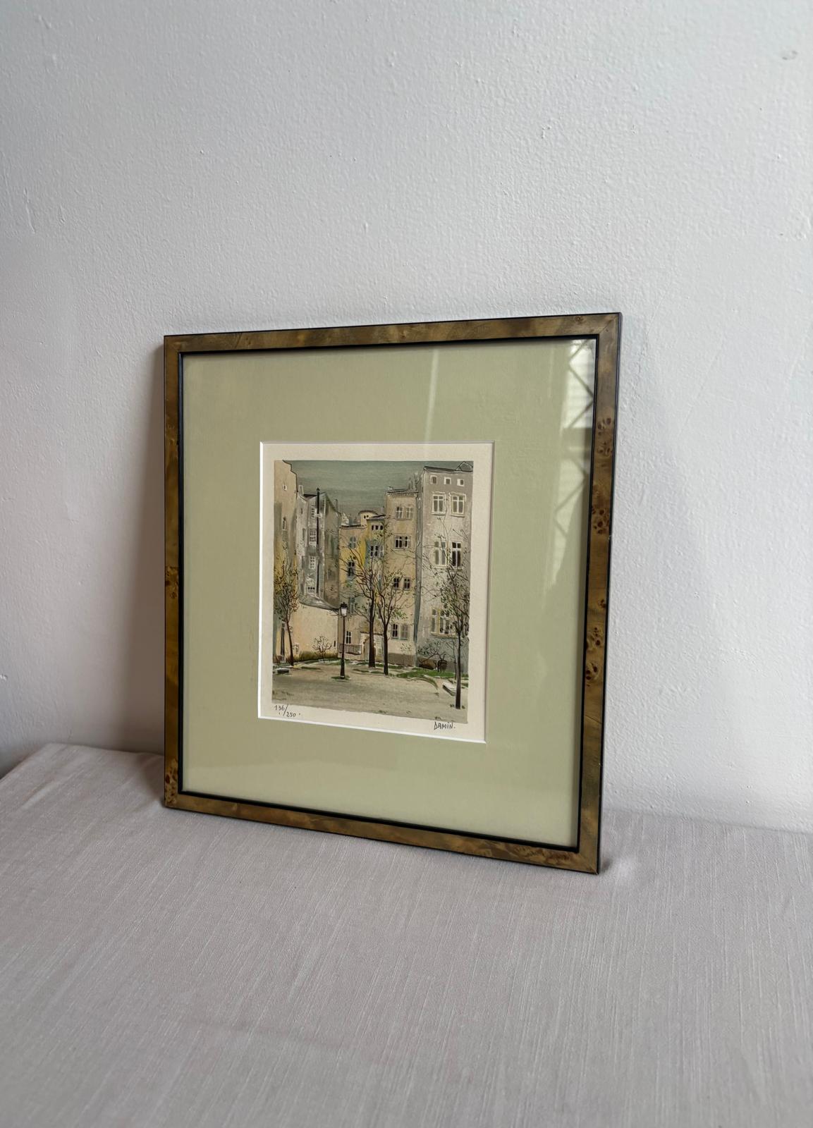 Limited Edition Paris Courtyard Print, Signed & Numbered (136/250), Pansy Choisy Le Roi Plate - Collector & Curator