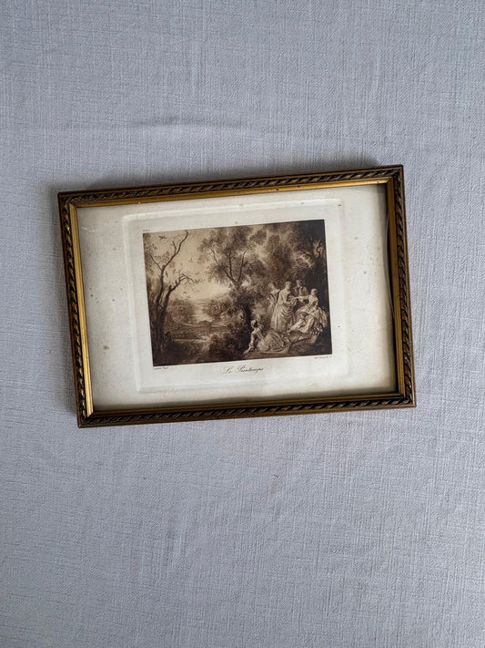 Antique French “Le Printemps” Heliogravure after Lançeret in Gilt Frame