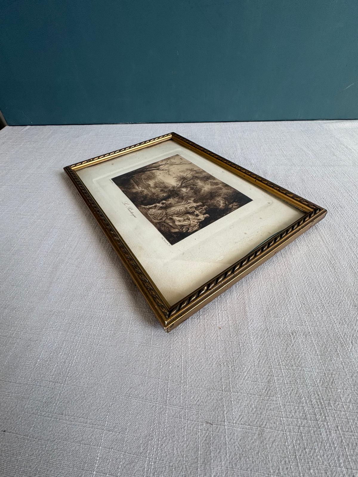 Antique French “Le Printemps” Heliogravure after Lançeret in Gilt Frame - Collector & Curator