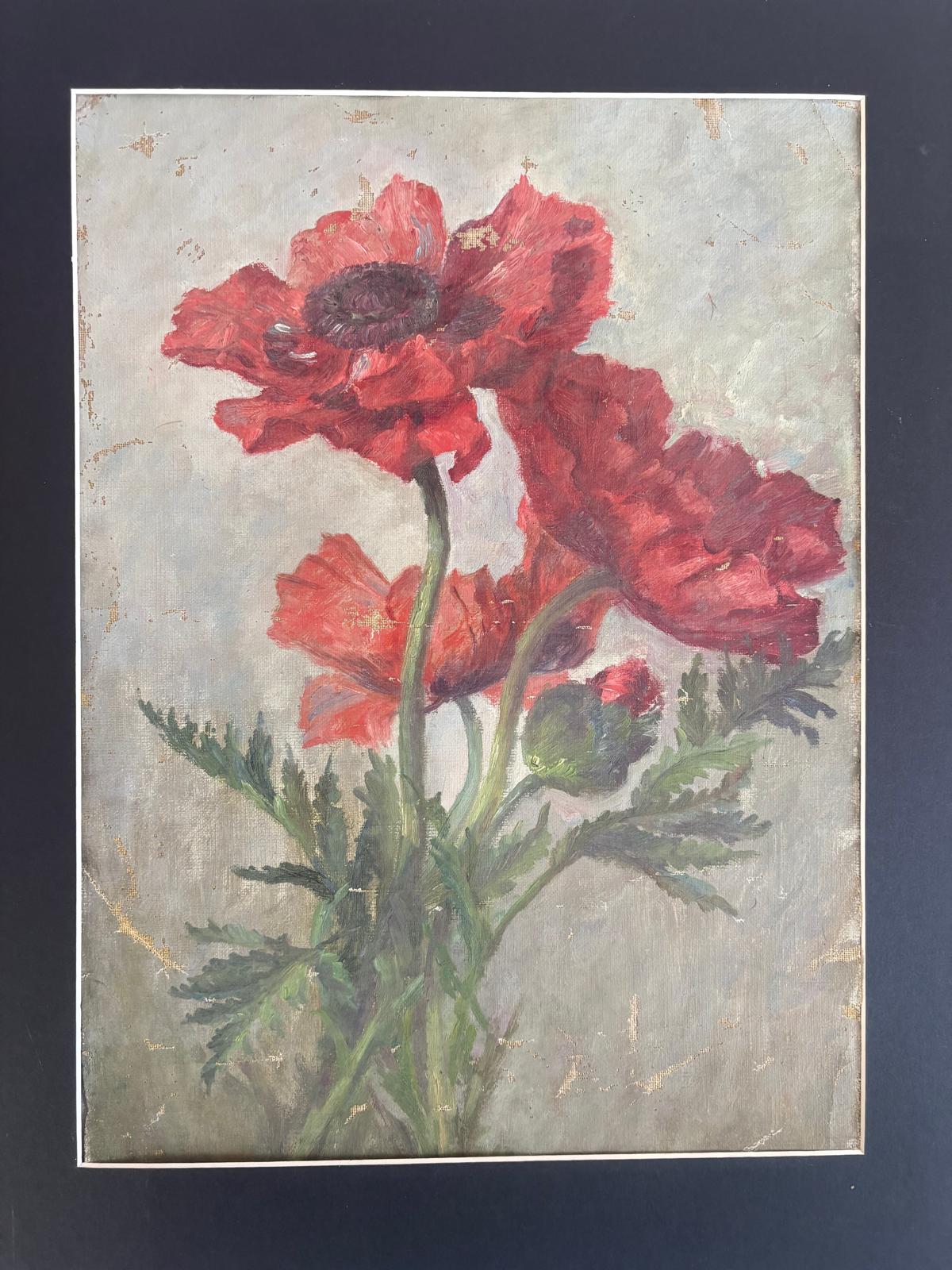 Red Poppy Painting on Canvas - Collector & Curator