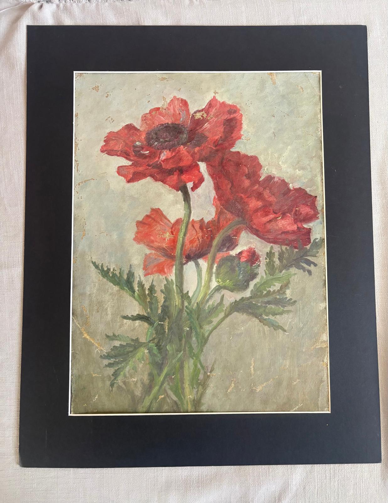 Red Poppy Painting on Canvas - Collector & Curator