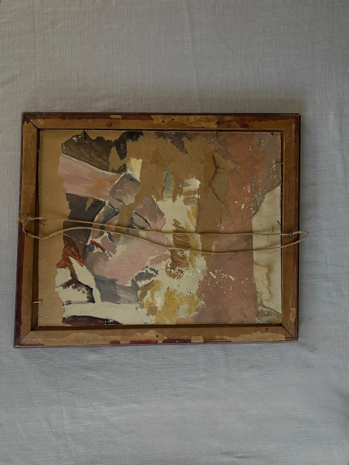 Vintage French Floral Still Life Oil Painting Roses in Copper Vase; French Gilt Bronze Wall Ornament, - Collector & Curator