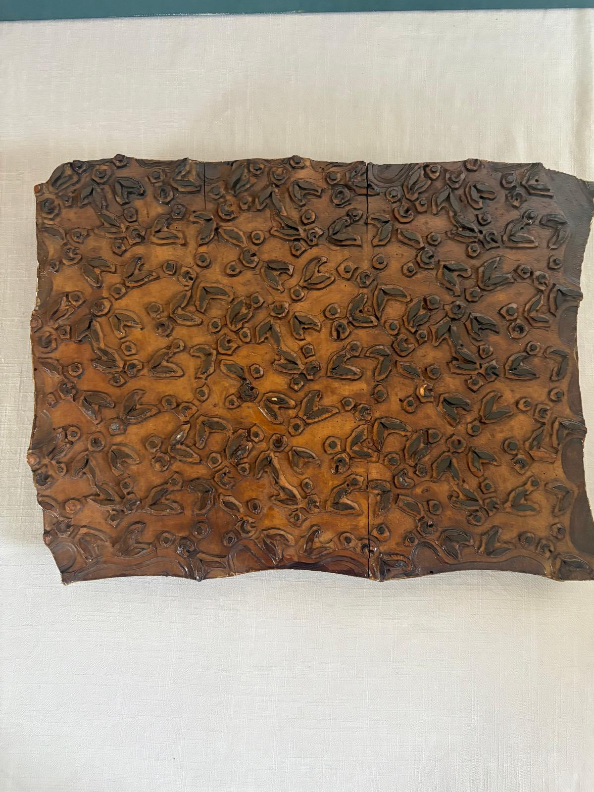 Antique French Carved Wood Textile Printing Block - Collector & Curator