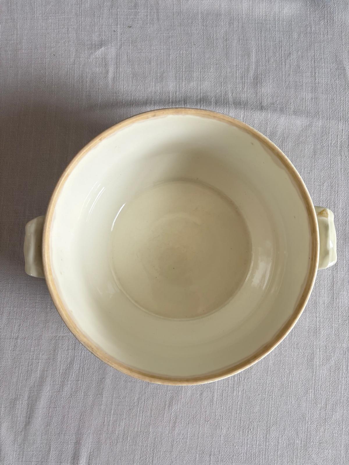 Antique St Uze Covered Tureen Blue Floral Soupiere - Collector & Curator