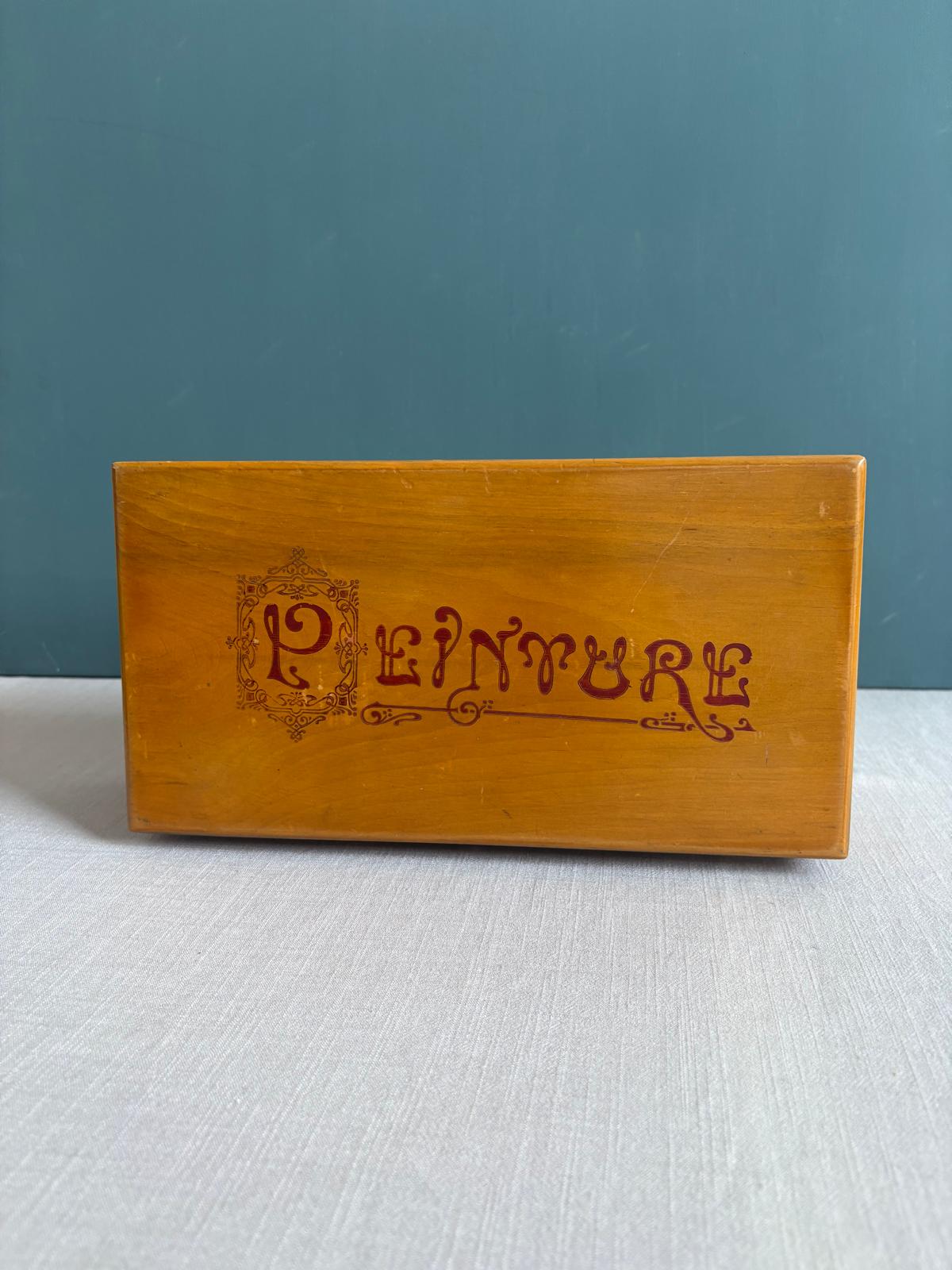 Complete Antique French Artist’s Paint Box, Original Pigments & Decorated Metal Trays, c.1900–1920 - Collector & Curator