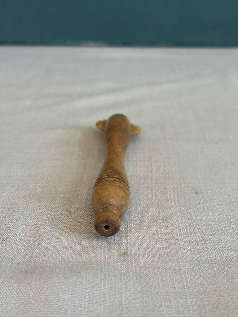 Antique French Wooden Pastry Crimper; French Paintbrush with Copper Ferrule "F" - Collector & Curator