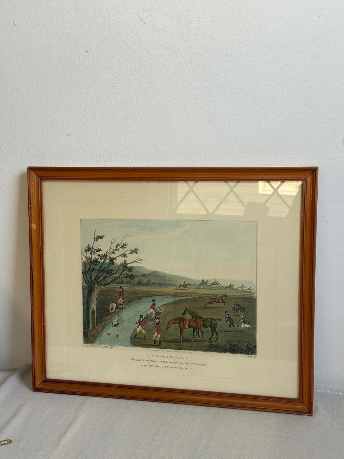Antique Hand Colored Aquatint  Restrike "Loss of the Chaplain" - Collector & Curator